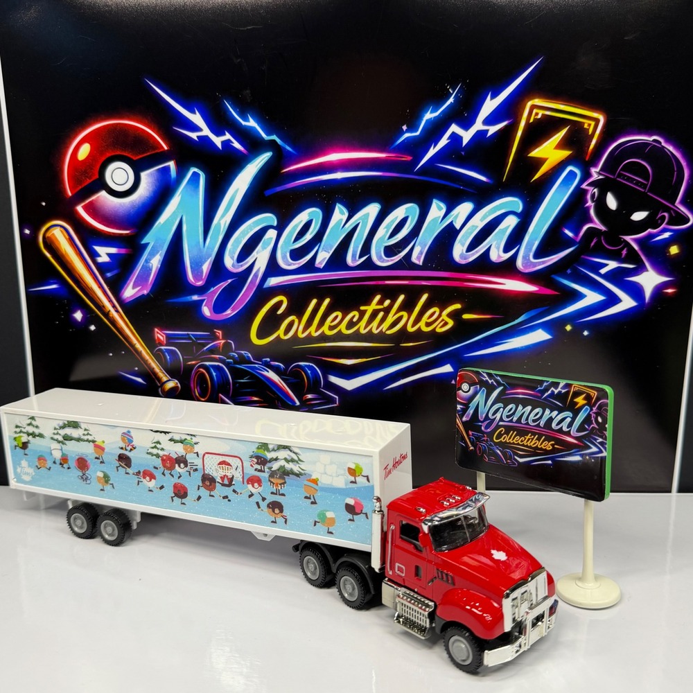 Tim Hortons Red Semi Truck Trailer Timbits Hockey Winter Scene Collectible